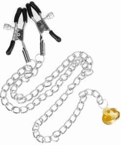 KINK - PINZAS PARA PEZONES CON CAMPANA CASCABEL DORADO Y CADENA 30 CM