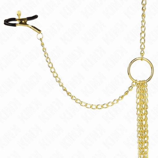 KINK - PINZAS PARA PEZONES Y CLÍTORIS 4 ENGANCHES AJUSTABLE DORADO - Imagen 4