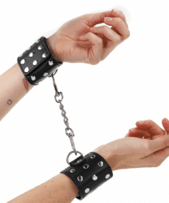 KINK - MUÑEQUERAS CON CIERRE A PRESIÓN LLENO DE TACHUELAS AJUSTABLE NEGRO 19-24 CM X 5.5 CM
