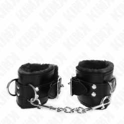 KINK - MUÑEQUERAS FORRADAS NEGRO CON CORREA NEGRO AJUSTABLE 20-29 CM X 5.5 CM - piKanteo | Despierta tu lado más piKante