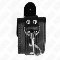 KINK - MUÑEQUERAS ESTILO MAZMORRA CON CERRADURA NEGRO AJUSTABLE 21-28 CM X 5.5 CM - piKanteo | Despierta tu lado más piKante