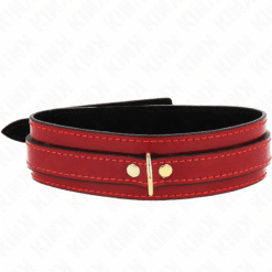 KINK - COLLAR AJUSTABLE ROJO VINO DETALLES DORADOS 29-42.5 CM X 4 CM - piKanteo | Despierta tu lado más piKante