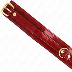 KINK - COLLAR AJUSTABLE ROJO VINO DETALLES DORADOS 29-42.5 CM X 4 CM - piKanteo | Despierta tu lado más piKante