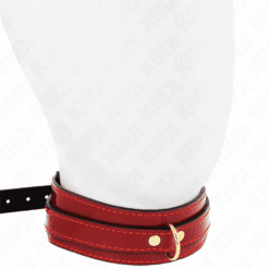 KINK - COLLAR AJUSTABLE ROJO VINO DETALLES DORADOS 29-42.5 CM X 4 CM - piKanteo | Despierta tu lado más piKante
