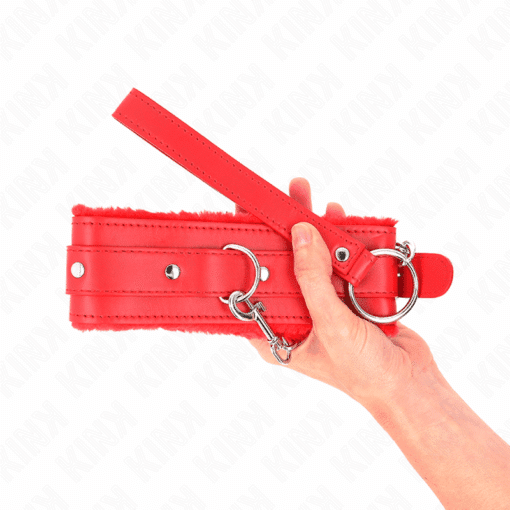 KINK - COLLAR CON CORREA 65 CM CON RESTRICCIONES ROJO AJUSTABLE 36-42 CM X 5.5 CM - Imagen 4