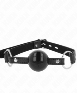 KINK - MORDAZA DE BOLA 4 CM TPE CON CANDADO NEGRO 60 x 2 CM