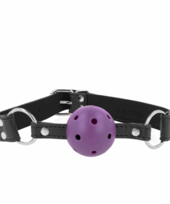 KINK - MORDAZA DE BOLA 4 CM TRANSPIRABLE CON DOBLE REMACHE MORADO 62 x 2.5 CM AJUSTABLE 42-58 CM