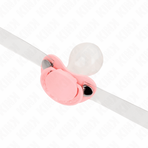 KINK - MORDAZA FORMA CHUPETE 5.5 x 4 CM ROSA AJUSTABLE 43-60 CM - Imagen 4