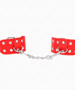 KINK - MUÑEQUERAS CON DOBLE LÍNEA DE TACHUELAS AJUSTABLE ROJO