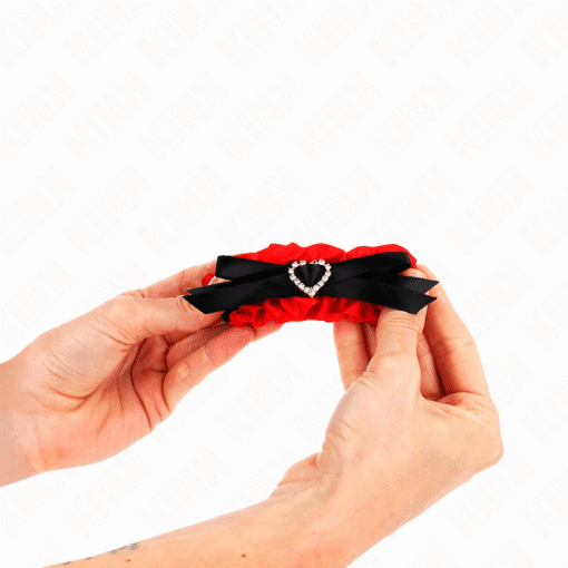 KINK - MUÑEQUERAS ELÁSTICAS DE ENCAJE CON DETALLE CORAZÓN ROJO AJUSTABLE 22-35 CM - Imagen 4