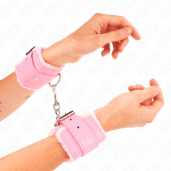 KINK - MUÑEQUERAS FORRADAS ROSA CON CORREA ROSA AJUSTABLE 20-29 CM X 5.5 CM - piKanteo | Despierta tu lado más piKante
