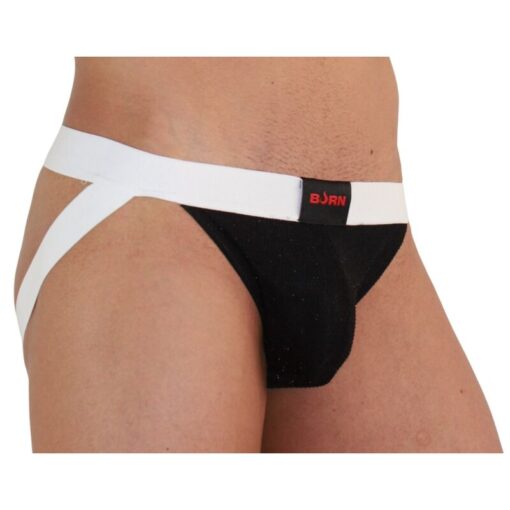 BURN - 004 JOCK BRILLANTE NEGRO / BLANCO XL - Imagen 2