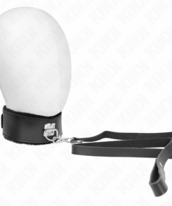 KINK - COLLAR CON CORREA 116 CM DE PIEL NEGRO AJUSTABLE 40-48 CM X 6 CM