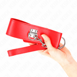 KINK - COLLAR CON CORREA 65 CM ANCHO ROJO AJUSTABLE 33.5-41 CM X 5 CM - piKanteo | Despierta tu lado más piKante