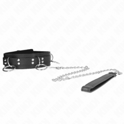 KINK - COLLAR CON CORREA 80 CM ESCLAVITUD 3 ANILLOS 53 X 5 CM - piKanteo | Despierta tu lado más piKante