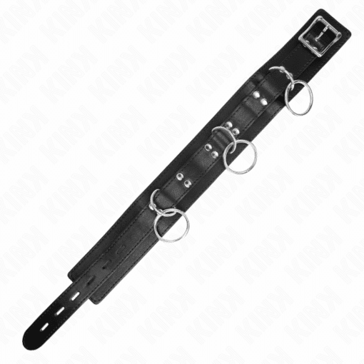 KINK - COLLAR CON CORREA 80 CM ESCLAVITUD 3 ANILLOS 53 X 5 CM - Imagen 6