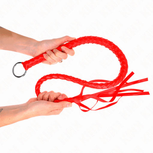 KINK - LÁTIGO DE SERPIENTE CON ANILLO DE MANO ROJO 65 CM - Imagen 3