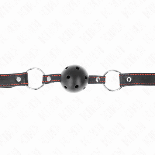 KINK - MORDAZA DE BOLA 4.5 CM NEGRA DURA HUECA MODELO 2 65 x 2.5 CM - Imagen 4