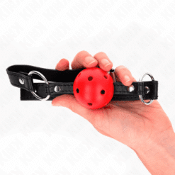 KINK - MORDAZA DE BOLA 4.5 CM ROJA DURA HUECA MODELO 1 63.5 X 2 CM - piKanteo | Despierta tu lado más piKante