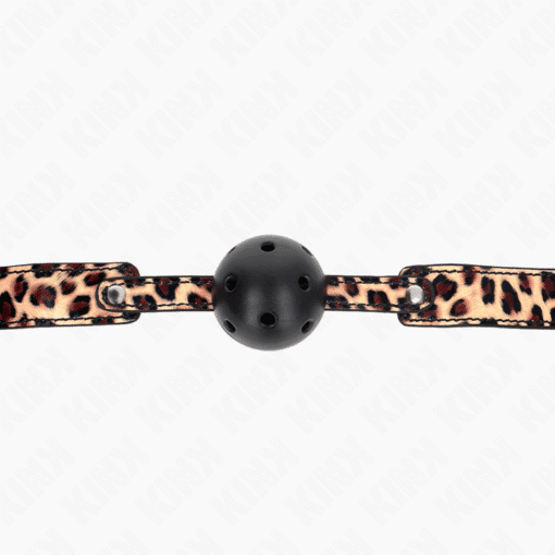 KINK - MORDAZA DE BOLA 4.5 CM TRANSPIRABLE LEOPARDO 65 x 2.5 CM - Imagen 5