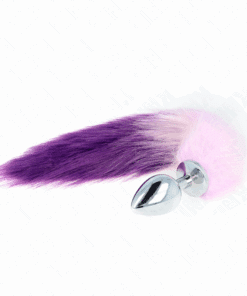 KINK - PLUG ANAL TALLA L 10 X 4 CM CON COLA SINTÉTICA 40 CM VIOLETA