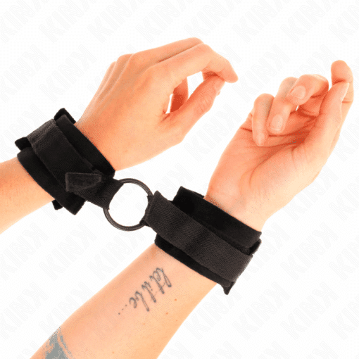 KINK - MUÑEQUERAS 25 CM PARA PRINCIPIANTES CON ANILLA 4 CM NEGRO AJUSTABLE 15-25 CM - Imagen 4