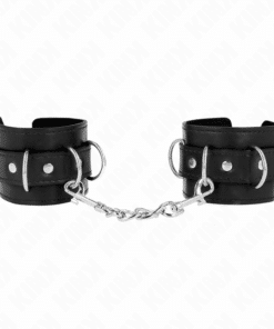 KINK - MUÑEQUERAS CON 3 ANILLAS EN D AJUSTABLE NEGRO 17.5-25 CM X 6 CM