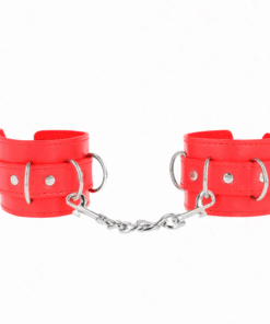KINK - MUÑEQUERAS CON 3 ANILLAS EN D AJUSTABLE ROJO 17.5-25 CM X 6 CM