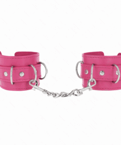 KINK - MUÑEQUERAS CON 3 ANILLAS EN D AJUSTABLE ROSA 17.5-25 CM X 6 CM