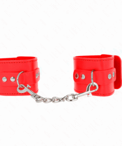 KINK - MUÑEQUERAS CON CIERRE CANDADO ROJO AJUSTABLE 16-23 CM X 5.5 CM
