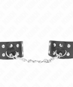 KINK - MUÑEQUERAS CON DOBLE LÍNEA DE TACHUELAS AJUSTABLE NEGRO