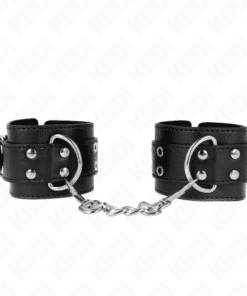 KINK - MUÑEQUERAS CON DOBLE LÍNEA DE TACHUELAS NEGRO AUSTABLE 19-26 CM