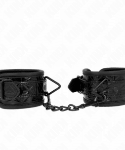 KINK - MUÑEQUERAS CON PATRÓN DE DIAMANTES NEGRO AJUSTABLE 17-26 CM X 5.5 CM