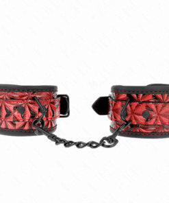 KINK - MUÑEQUERAS CON PATRÓN DE DIAMANTES ROJO OSCURO AJUSTABLE 17-26 CM X 5.5 CM