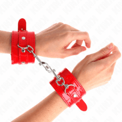 KINK - MUÑEQUERAS CON TACHUELAS ROJO AJUSTABLE 23-33 CM - piKanteo | Despierta tu lado más piKante