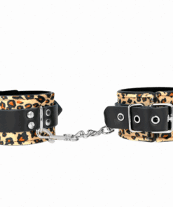 KINK - MUÑEQUERAS DE CUERO ESTILO LEOPARDO AJUSTABLE 18-29 CM X 5.5 CM