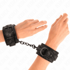 KINK - MUÑEQUERAS DE ENCAJE AJUSTABLE NEGRO 19-26 CM - piKanteo | Despierta tu lado más piKante