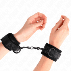 KINK - MUÑEQUERAS DE ENCAJE Y NEOPRENO AJUSTABLE NEGRO 20-29 CM X 5 CM - piKanteo | Despierta tu lado más piKante