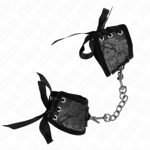KINK - MUÑEQUERAS DISEÑO ESCÁNDALO NEGRO DETALLE LAZO 24.5 CM X 6.5 CM - Imagen 2
