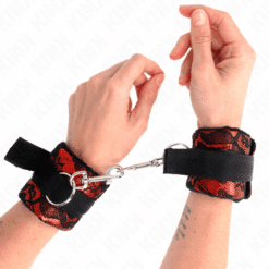 KINK - MUÑEQUERAS DISEÑO ESCÁNDALO ROJO-NEGRO - piKanteo | Despierta tu lado más piKante