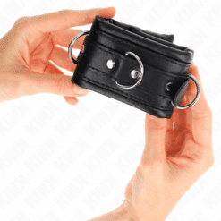 KINK - MUÑEQUERAS ESTILO HEAVY FORRO NEGRO AJUSTABLE 20-30 CM X 6 CM - piKanteo | Despierta tu lado más piKante