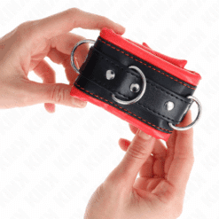 KINK - MUÑEQUERAS ESTILO HEAVY FORRO ROJO AJUSTABLE 20-30 CM X 6 CM - piKanteo | Despierta tu lado más piKante