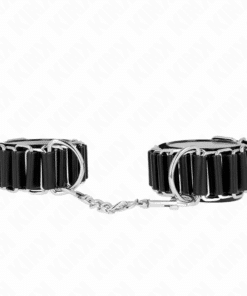KINK - MUÑEQUERAS FINAS EN FORMA DE BISAGRA NEGRO AJUSTABLE 16-22 CM X 3.5 CM