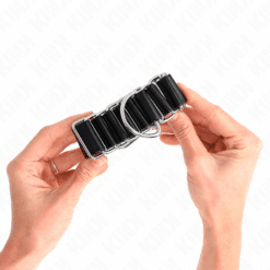 KINK - MUÑEQUERAS FINAS EN FORMA DE BISAGRA NEGRO AJUSTABLE 16-22 CM X 3.5 CM - piKanteo | Despierta tu lado más piKante