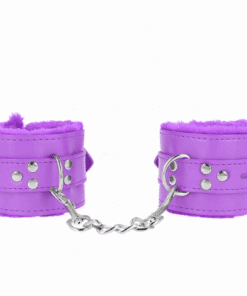 KINK - MUÑEQUERAS FORRADAS CON AGUJEROS CUADRADOS VIOLETA Y CORREA VIOLETA AJUSTABLE 17-29 CM X 6 CM