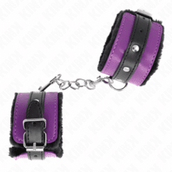 Alternative view of KINK - MUÑEQUERAS FORRADAS PREMIUM NEGRO CON CORREA VIOLETA / NEGRO AJUSTABLE 17-29 CM X 6 CM