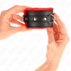KINK - MUÑEQUERAS FORRADAS PREMIUM ROJO CON CORREA NEGRO AJUSTABLE 17-29 CM X 6 CM - piKanteo | Despierta tu lado más piKante