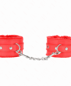 KINK - MUÑEQUERAS FORRADAS PREMIUM ROJO CON CORREA ROJO AJUSTABLE 17-29 CM X 6 CM