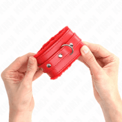 KINK - MUÑEQUERAS FORRADAS PREMIUM ROJO CON CORREA ROJO AJUSTABLE 17-29 CM X 6 CM - piKanteo | Despierta tu lado más piKante