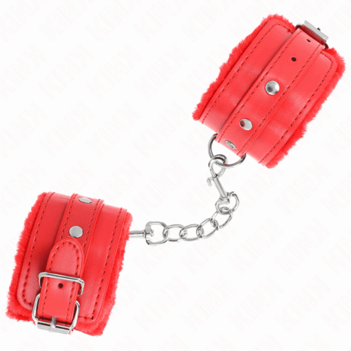 KINK - MUÑEQUERAS FORRADAS PREMIUM ROJO CON CORREA ROJO AJUSTABLE 17-29 CM X 6 CM - Imagen 2